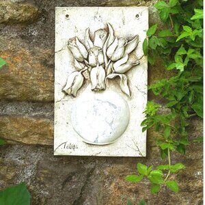 Garden Decor Tulip Relief Plaque